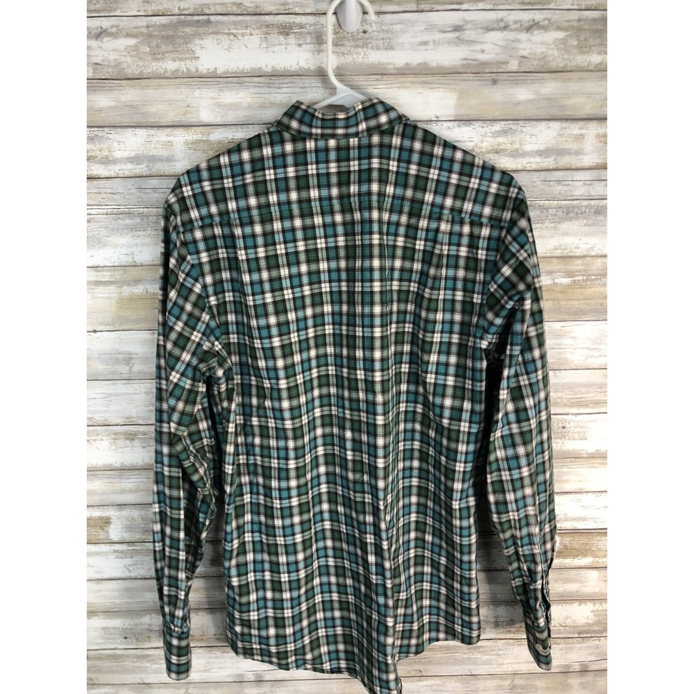 Southern Tide Shirt Green Brown Plaid Tailored Fit Button Down Mens Medium M - Picture 5 of 7